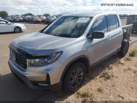 2021 Honda Ridgeline Awd Sport VIN 5FPYK3F1XMB004442 фото 3