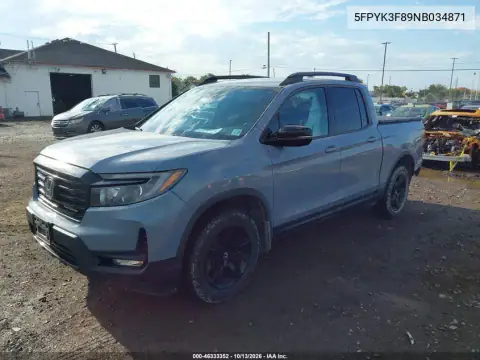 5FPYK3F89NB034871 — 2022 Honda Ridgeline, фото 3 с аукциона IAAI, Задняя часть