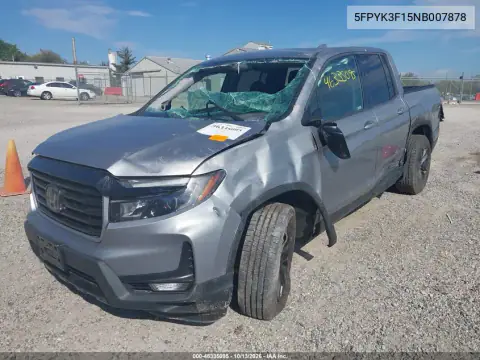 5FPYK3F15NB007878 — 2022 Honda Ridgeline, фото 2 с аукциона IAAI, Боковая часть