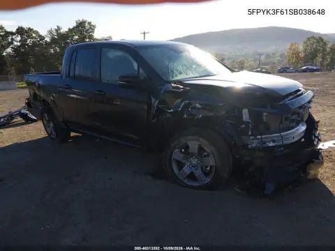 5FPYK3F61SB038648 — 2025 Honda Ridgeline, Передняя часть, фото до ремонта