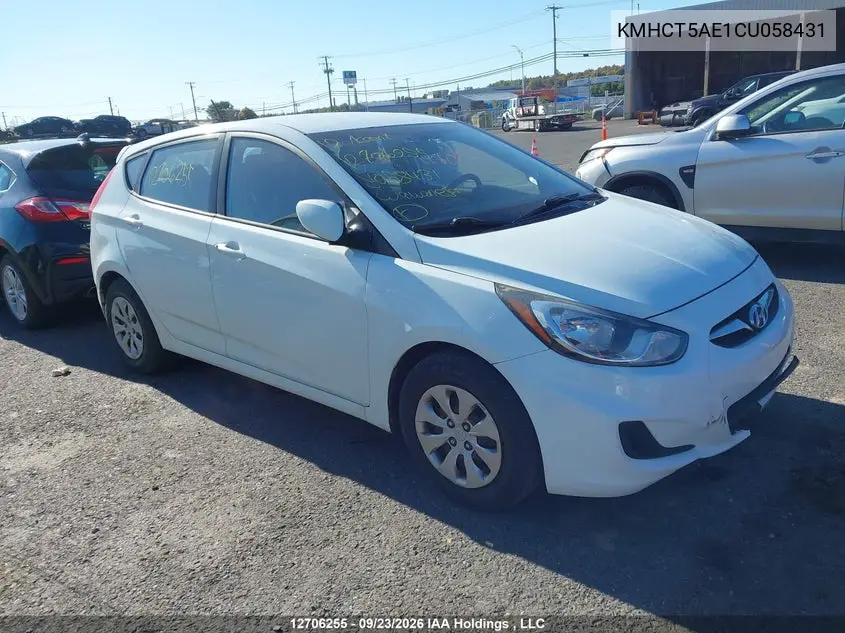 2012 Hyundai Accent Gl VIN KMHCT5AE1CU058431 фото 1