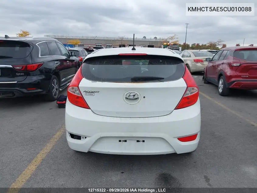 2012 Hyundai Accent Gls/Gs VIN KMHCT5AE5CU010088 фото 17