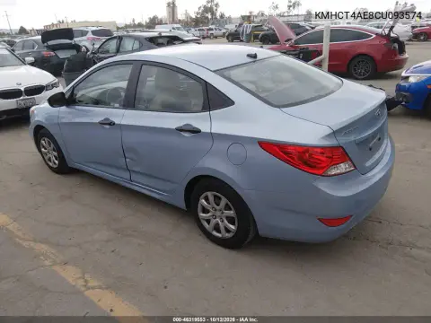 KMHCT4AE8CU093574 — 2012 Hyundai Accent, Левая сторона, фото до ремонта