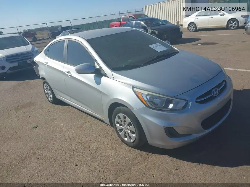 2016 Hyundai Accent Se VIN KMHCT4AE3GU106964 фото 2