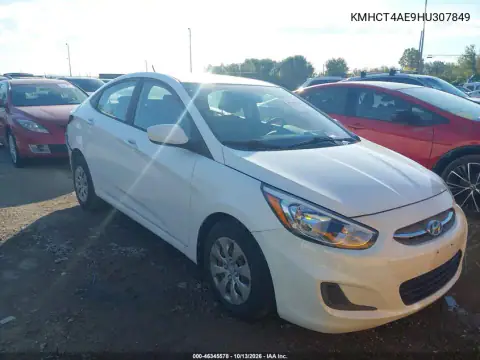 KMHCT4AE9HU307849 — 2017 Hyundai Accent, Справа сзади, фото до ремонта