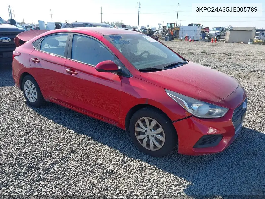 2018 Hyundai Accent Se VIN 3KPC24A35JE005789 фото 2