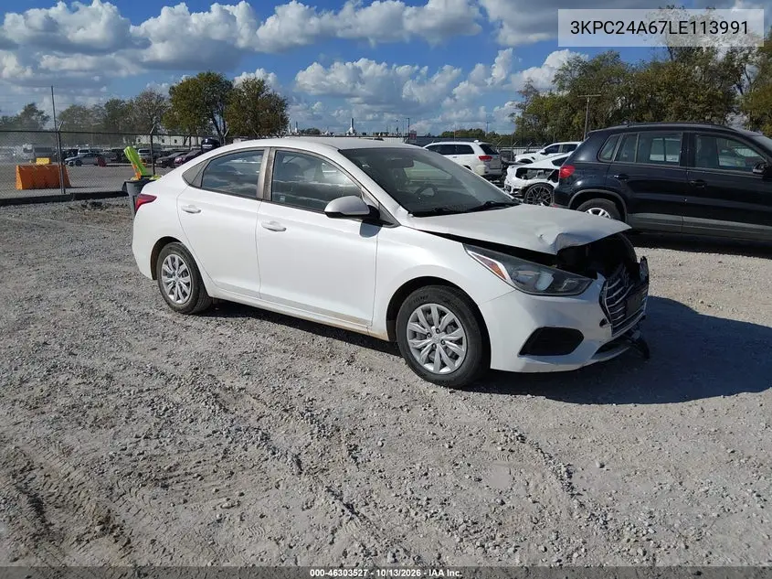 2020 Hyundai Accent Se VIN 3KPC24A67LE113991 фото 1