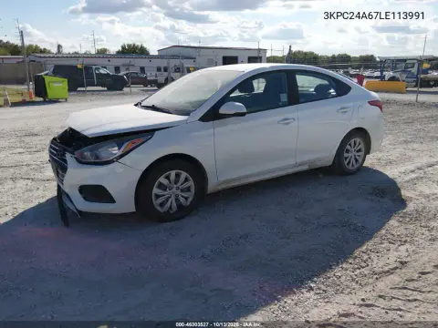 2020 Hyundai Accent Se VIN 3KPC24A67LE113991 фото 2