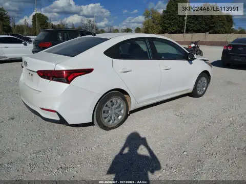 2020 Hyundai Accent Se VIN 3KPC24A67LE113991 фото 4