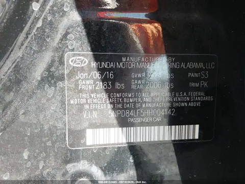 2017 Hyundai Elantra Limited VIN 5NPD84LF5HH004142 фото 9