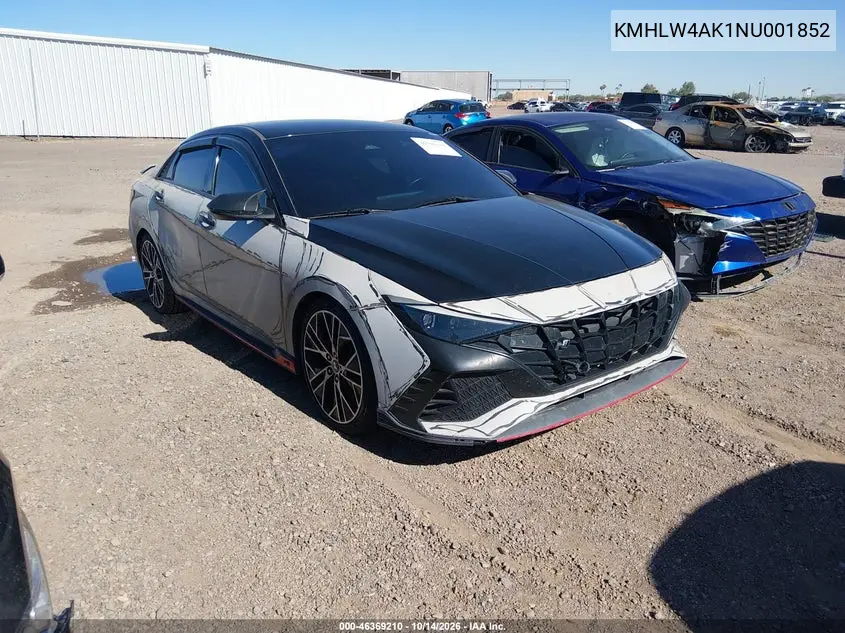 KMHLW4AK1NU001852 Hyundai Elantra N 2022 — повреждение Естественный износ, фото до ремонта