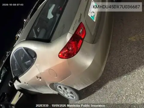 KMHDU45DX7U036687 — 2007 Hyundai Elantra, Передний левый, фото до ремонта