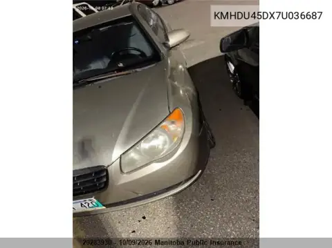2007 Hyundai Elantra Gl VIN KMHDU45DX7U036687 фото 2