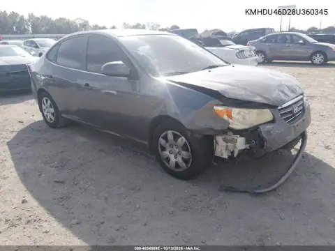 KMHDU46D28U360345 — 2008 Hyundai Elantra, Передняя часть, фото до ремонта