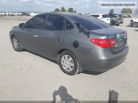 KMHDU46D28U360345 — 2008 Hyundai Elantra, фото 4 с аукциона IAAI, Передняя часть