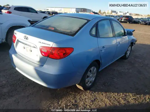 2010 Hyundai Elantra Gl VIN KMHDU4BD4AU213651 фото 4