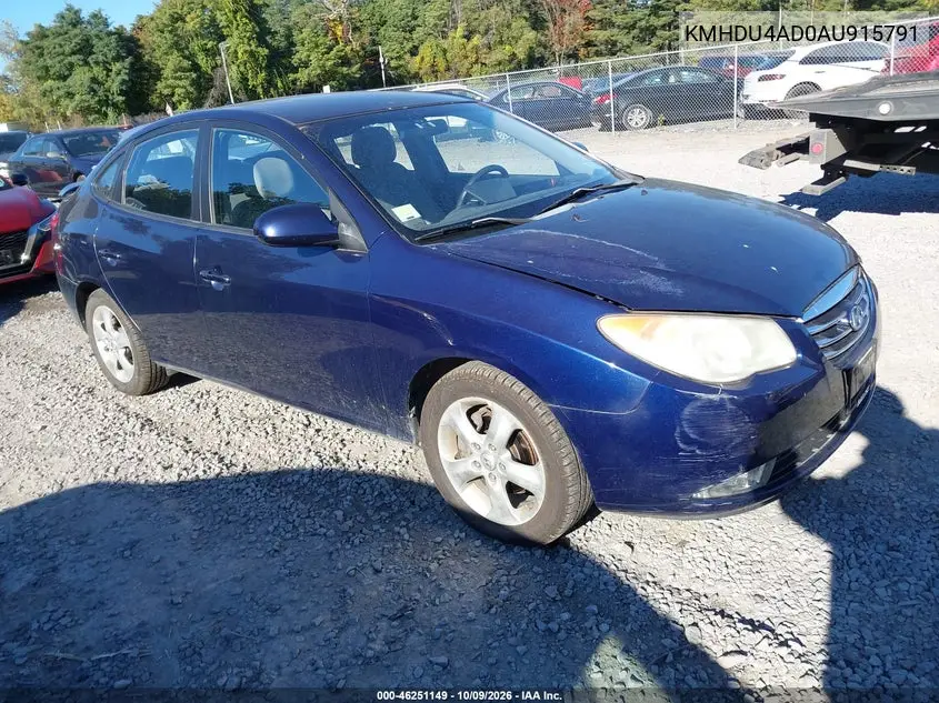 2010 Hyundai Elantra Se VIN KMHDU4AD0AU915791 фото 2