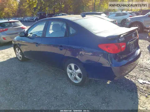2010 Hyundai Elantra Se VIN KMHDU4AD0AU915791 фото 4
