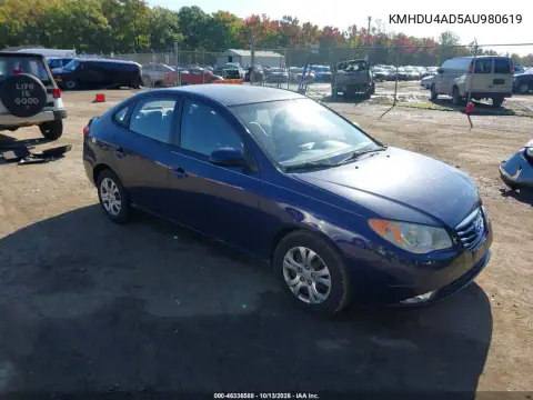 KMHDU4AD5AU980619 — 2010 Hyundai Elantra, Сзади слева, фото до ремонта