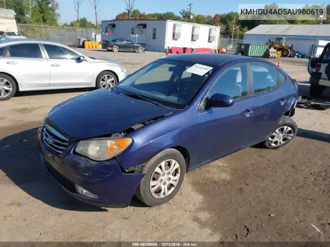 KMHDU4AD5AU980619 — 2010 Hyundai Elantra, фото 3 с аукциона IAAI, Задняя часть слева