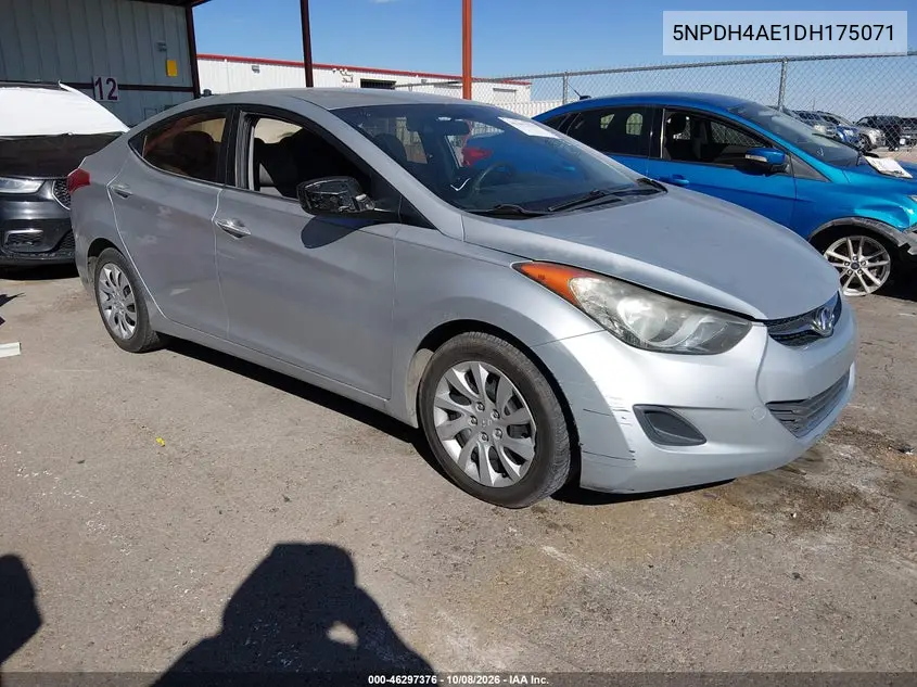 2013 Hyundai Elantra Gls VIN 5NPDH4AE1DH175071 фото 2
