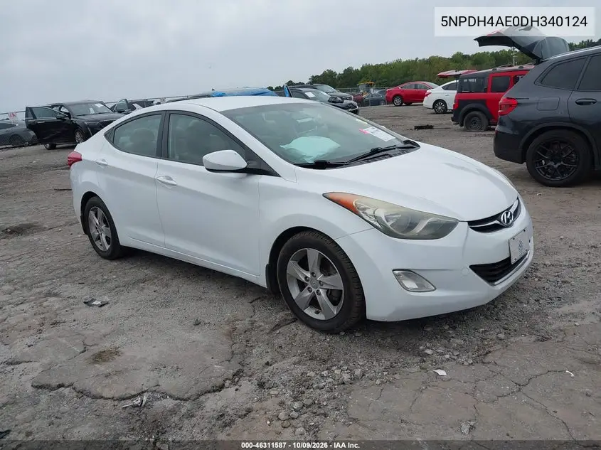 2013 Hyundai Elantra Gls VIN 5NPDH4AE0DH340124 фото 2
