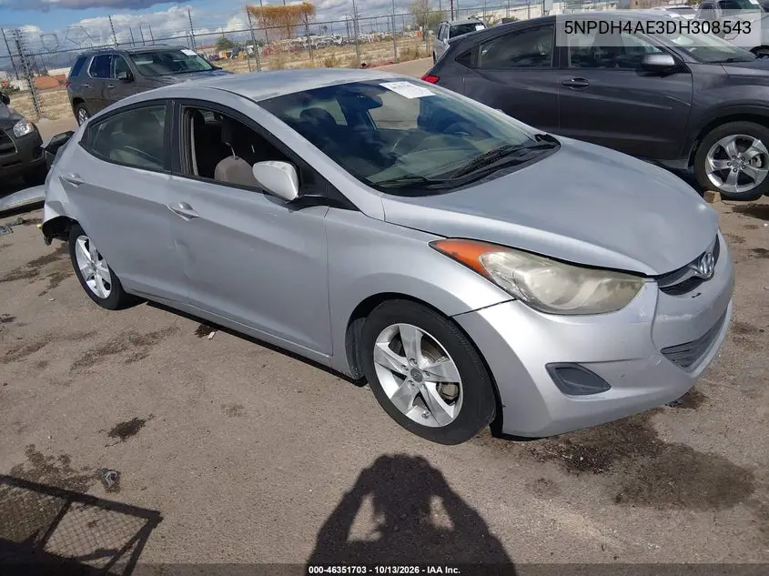 5NPDH4AE3DH308543 Hyundai Elantra 2013 — повреждение Левый бок, фото до ремонта
