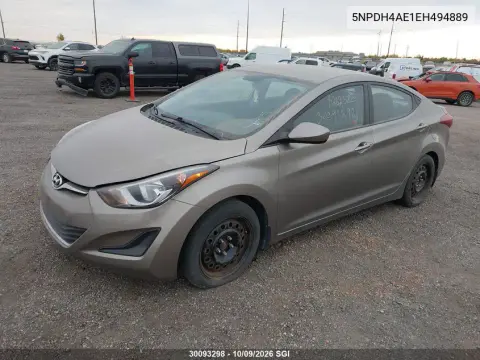 2014 Hyundai Elantra Se/Sport/Limited VIN 5NPDH4AE1EH494889 фото 3