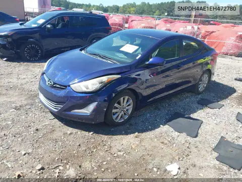 2014 Hyundai Elantra Se VIN 5NPDH4AE1EH472780 фото 2