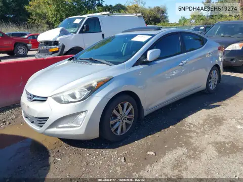 2014 Hyundai Elantra Se VIN 5NPDH4AE3EH519274 фото 3