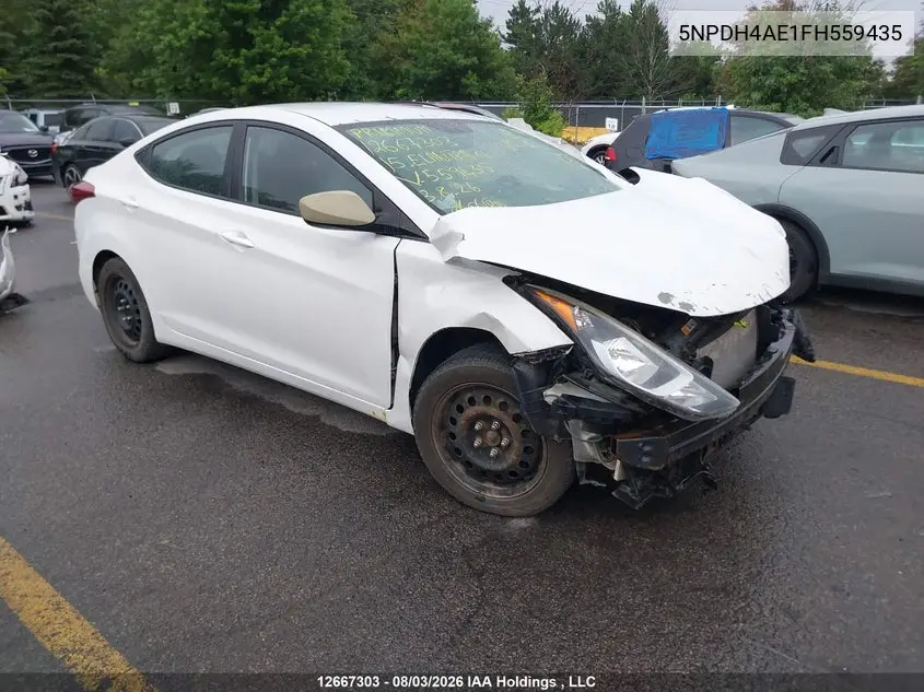 2015 Hyundai Elantra Gl VIN 5NPDH4AE1FH559435 фото 1