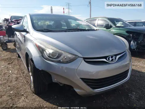 5NPDH4AE6FH566168 — 2015 Hyundai Elantra, Передняя часть справа, фото до ремонта