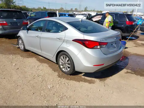 5NPDH4AE8FH593422 — 2015 Hyundai Elantra, Передняя часть, фото до ремонта