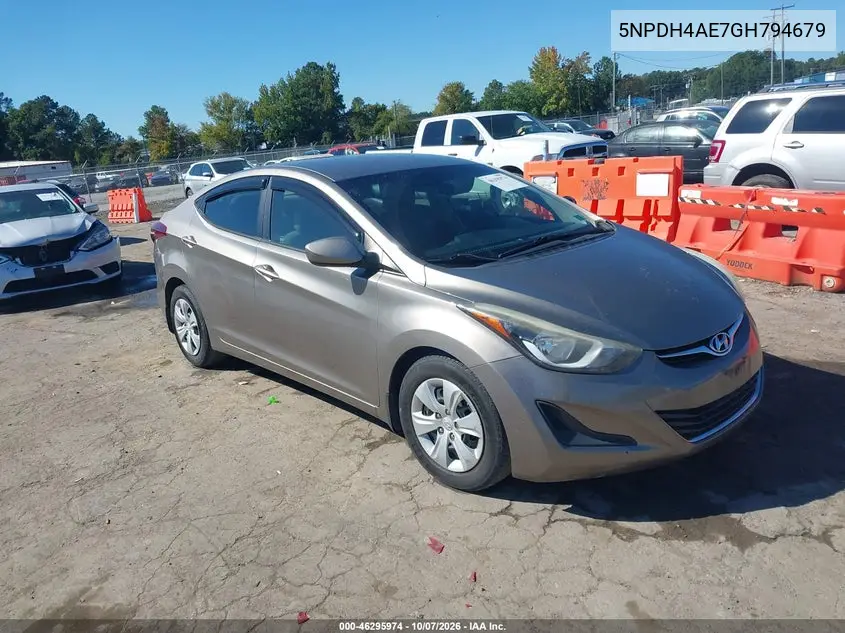 2016 Hyundai Elantra Se VIN 5NPDH4AE7GH794679 фото 2