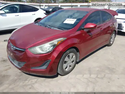 2016 Hyundai Elantra Se VIN 5NPDH4AEXGH770506 фото 3