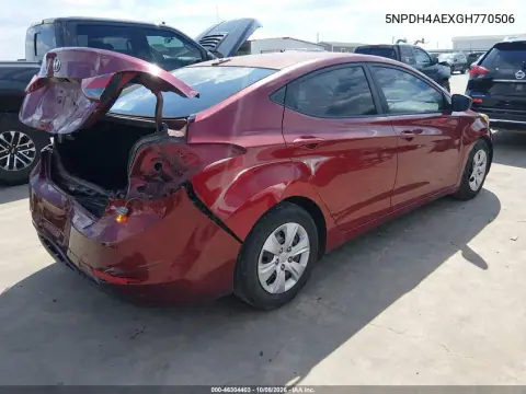 2016 Hyundai Elantra Se VIN 5NPDH4AEXGH770506 фото 5