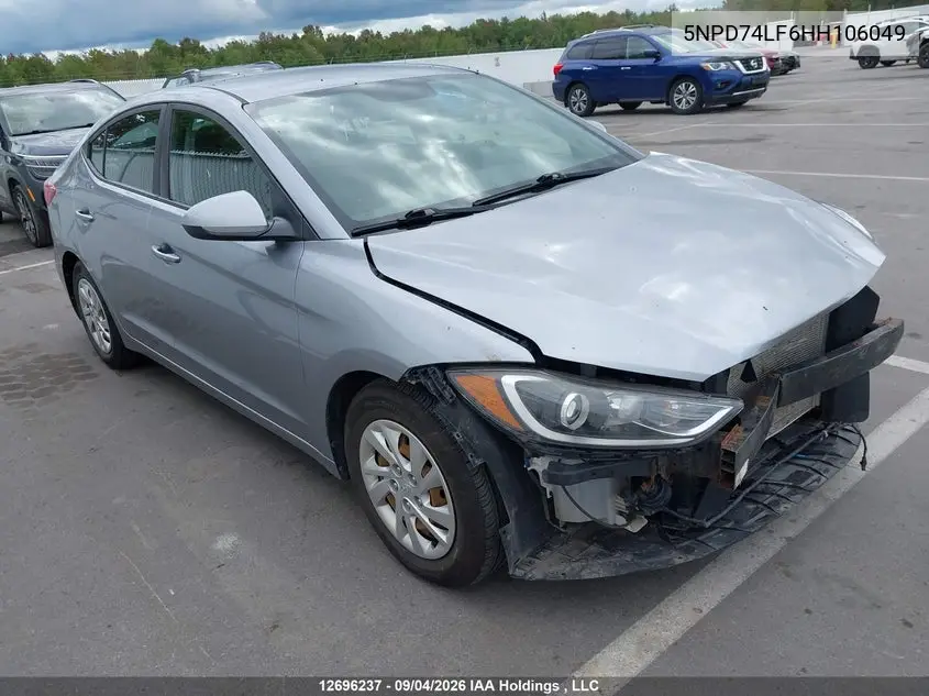 2017 Hyundai Elantra VIN 5NPD74LF6HH106049 фото 2