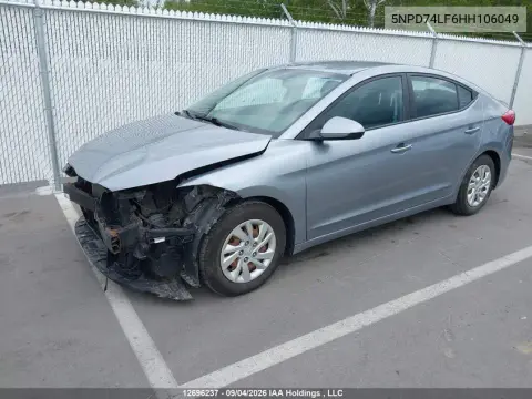 2017 Hyundai Elantra VIN 5NPD74LF6HH106049 фото 3