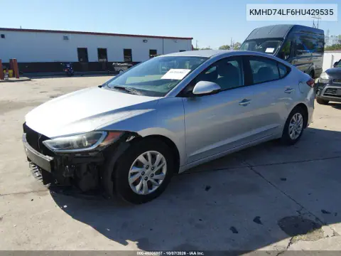 2017 Hyundai Elantra Se VIN KMHD74LF6HU429535 фото 3