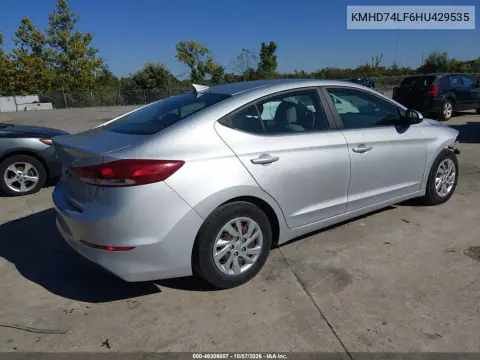 2017 Hyundai Elantra Se VIN KMHD74LF6HU429535 фото 5