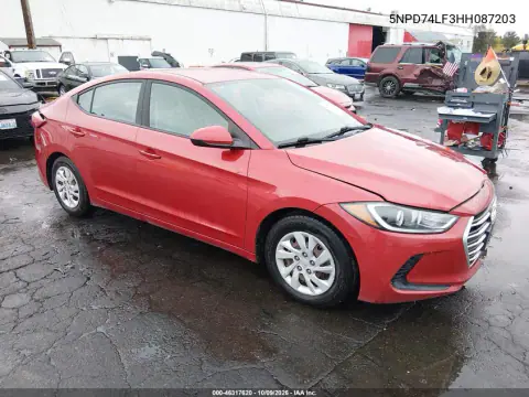 2017 Hyundai Elantra Se VIN 5NPD74LF3HH087203 фото 2