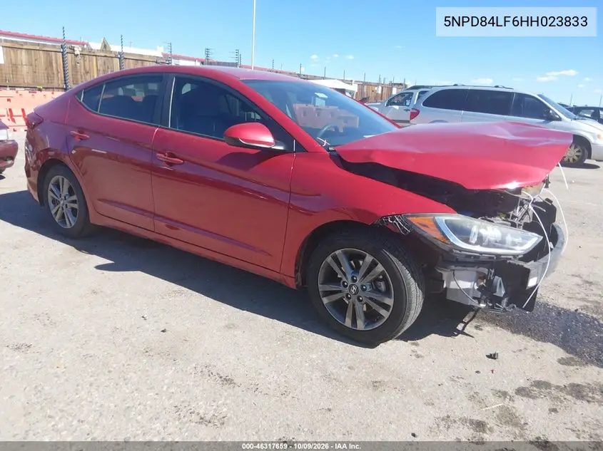 2017 Hyundai Elantra Se VIN 5NPD84LF6HH023833 фото 2