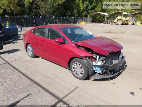 KMHD74LF0HU378906 — 2017 Hyundai Elantra, Передняя часть, фото до ремонта