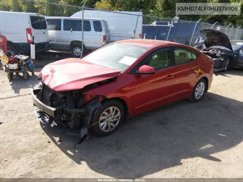 2017 Hyundai Elantra Se VIN KMHD74LF0HU378906 фото 3