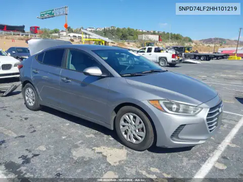 5NPD74LF2HH101219 — 2017 Hyundai Elantra, Сзади, фото до ремонта