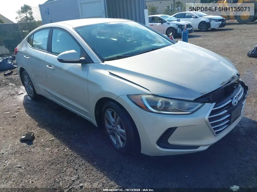 5NPD84LF5HH135071 Hyundai Elantra 2017 — повреждение Передняя часть, фото до ремонта