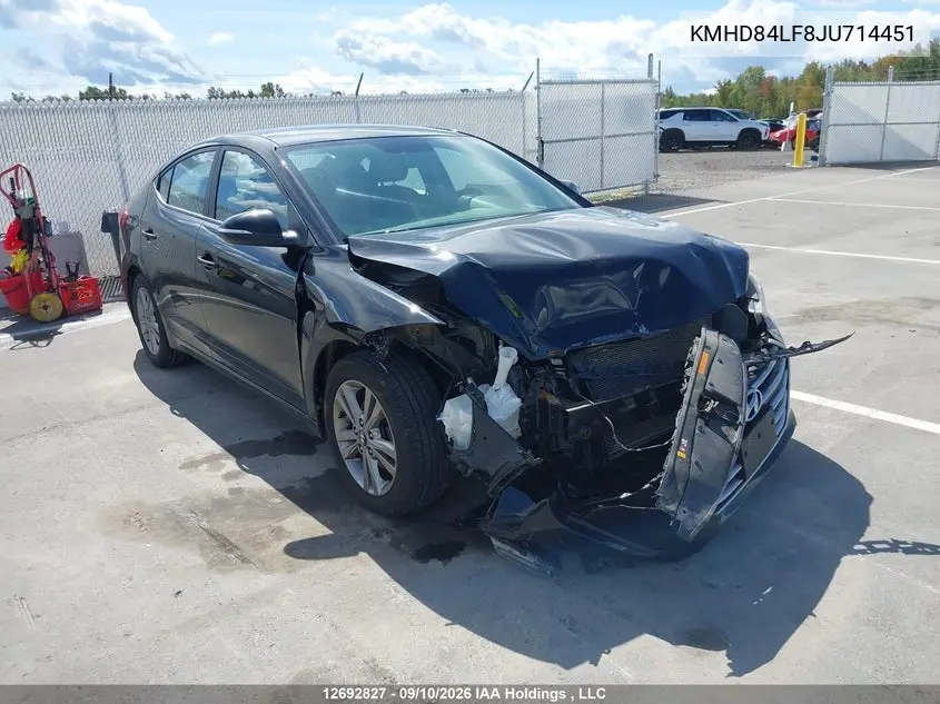 2018 Hyundai Elantra Gl VIN KMHD84LF8JU714451 фото 1
