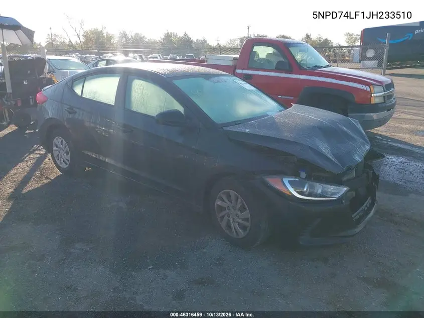 2018 Hyundai Elantra Se VIN 5NPD74LF1JH233510 фото 2