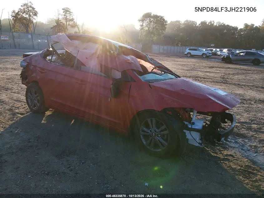 2018 Hyundai Elantra Sel VIN 5NPD84LF3JH221906 фото 1
