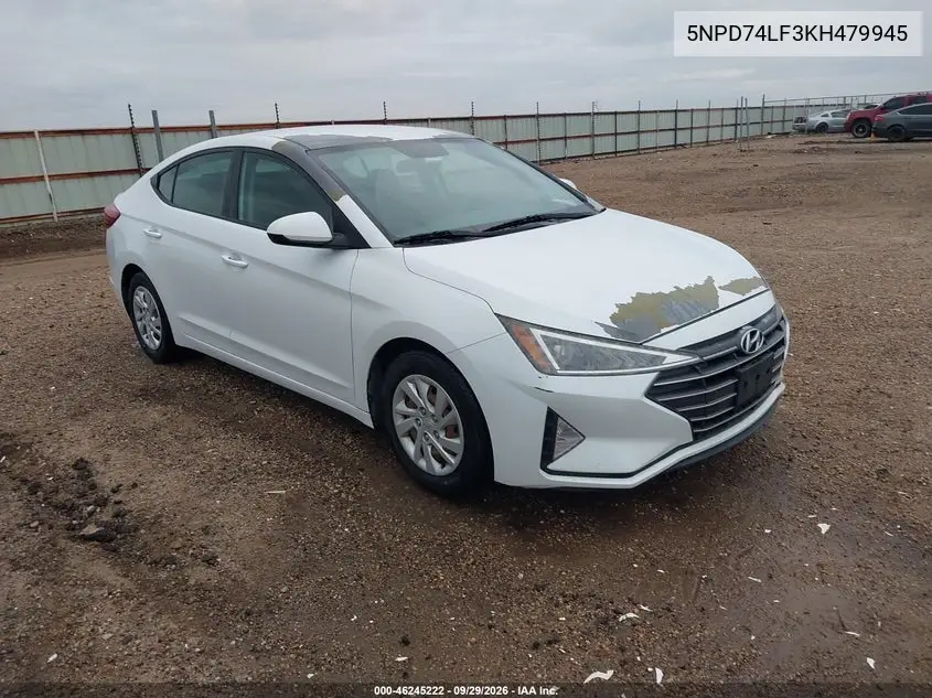 2019 Hyundai Elantra Se VIN 5NPD74LF3KH479945 фото 2
